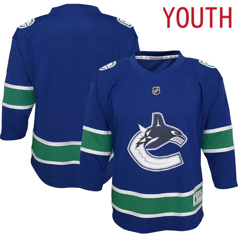 Youth Vancouver Canucks Blue Replica NHL Jersey->customized nhl jersey->Custom Jersey